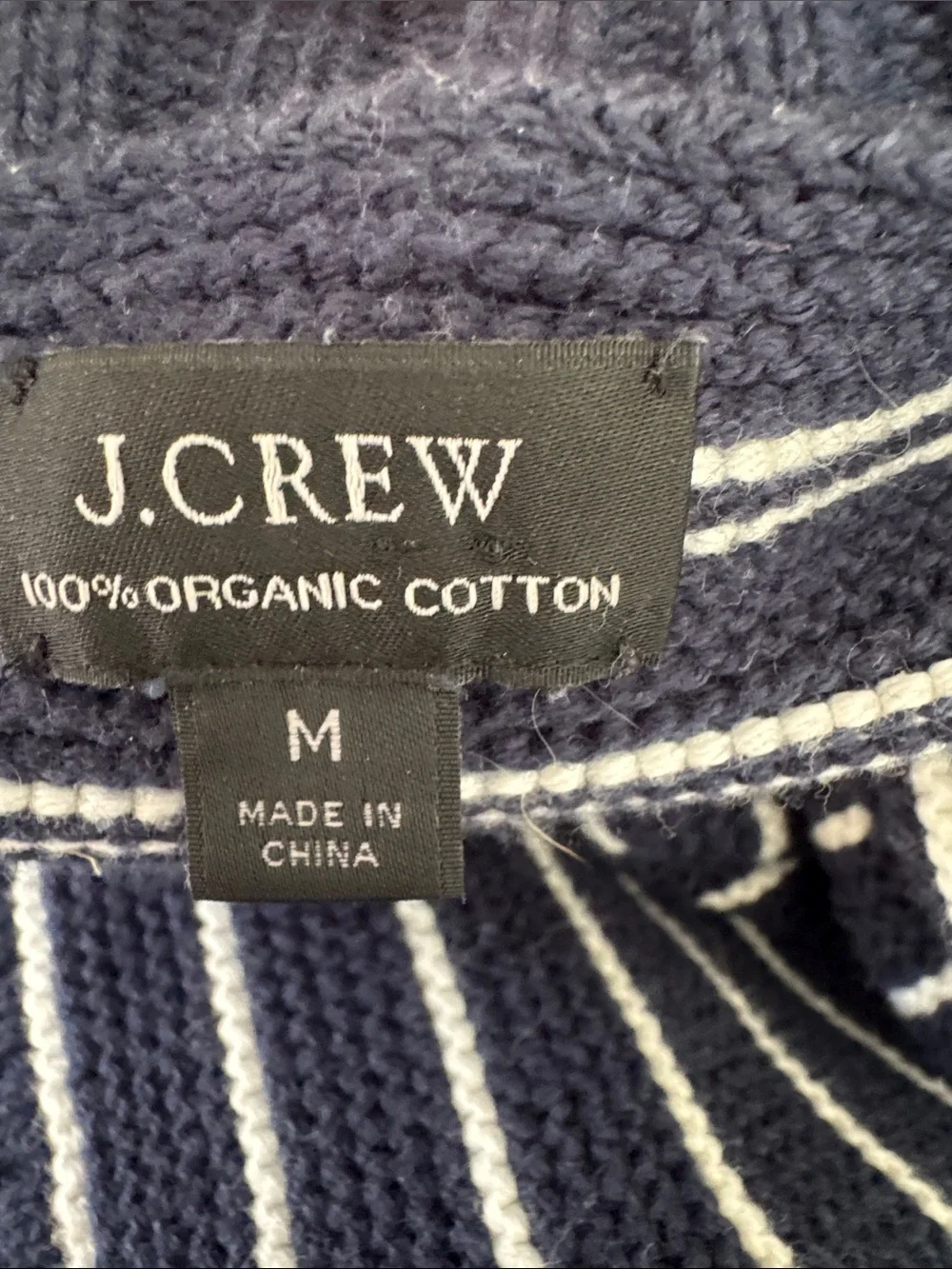 J Crew Cotton Striped Pullover Sweater M